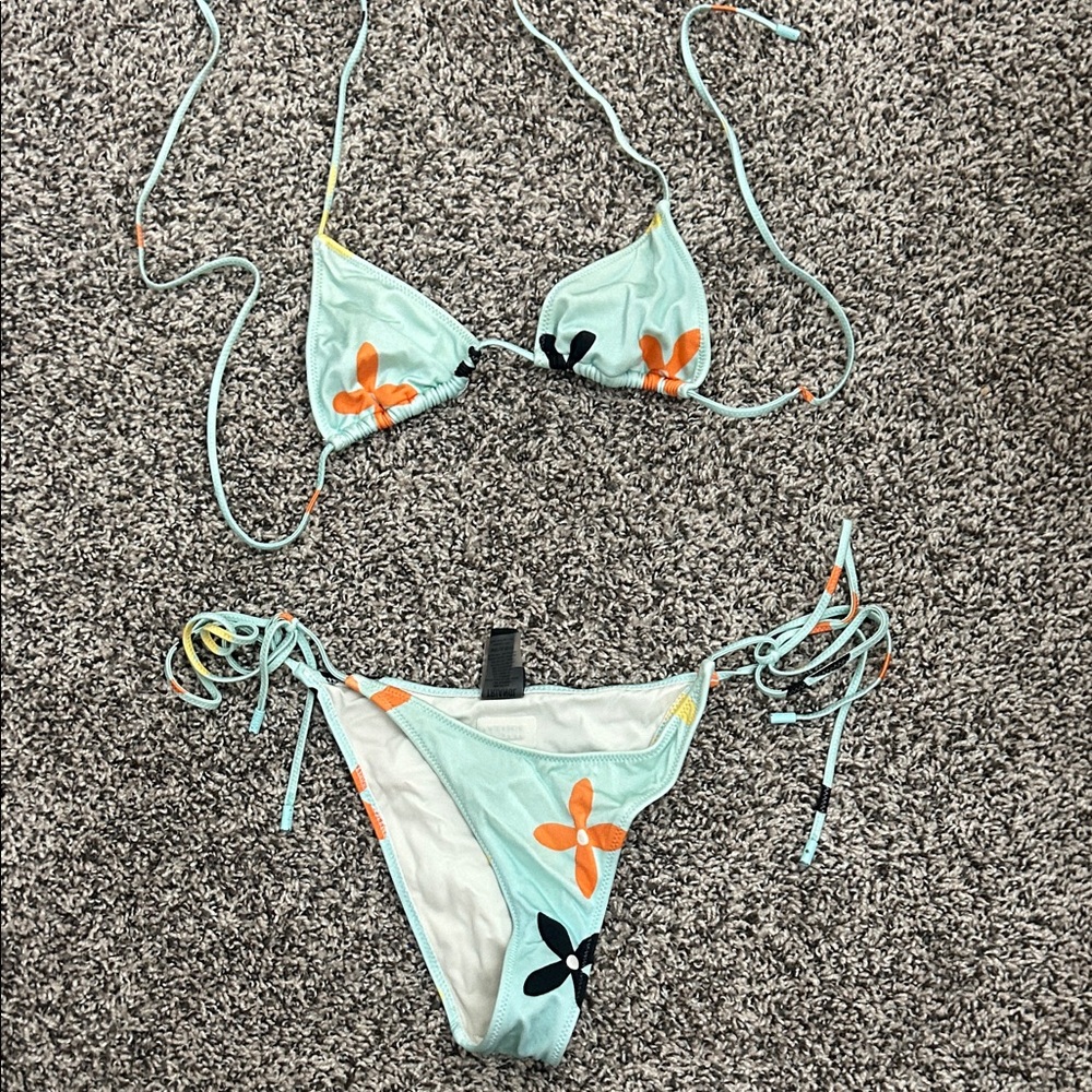 Triangl Swimwear - Vinca Mint and Orange Bikini